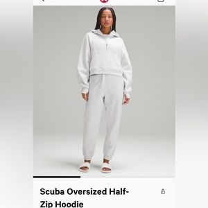LULULEMON half zip scuba hoodie in ULTRA LIGHT GREY SIZE M/L